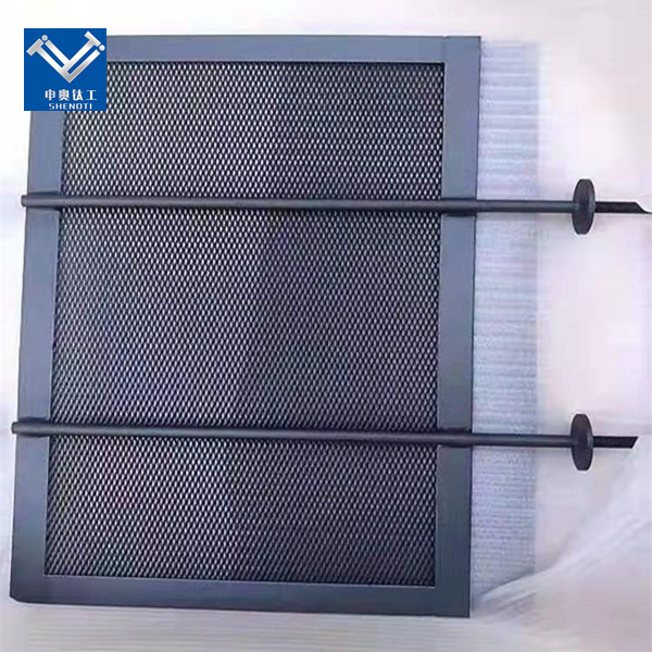 Titanium anode for galvanizing steel plates